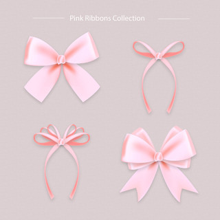 粉色丝带包装素材